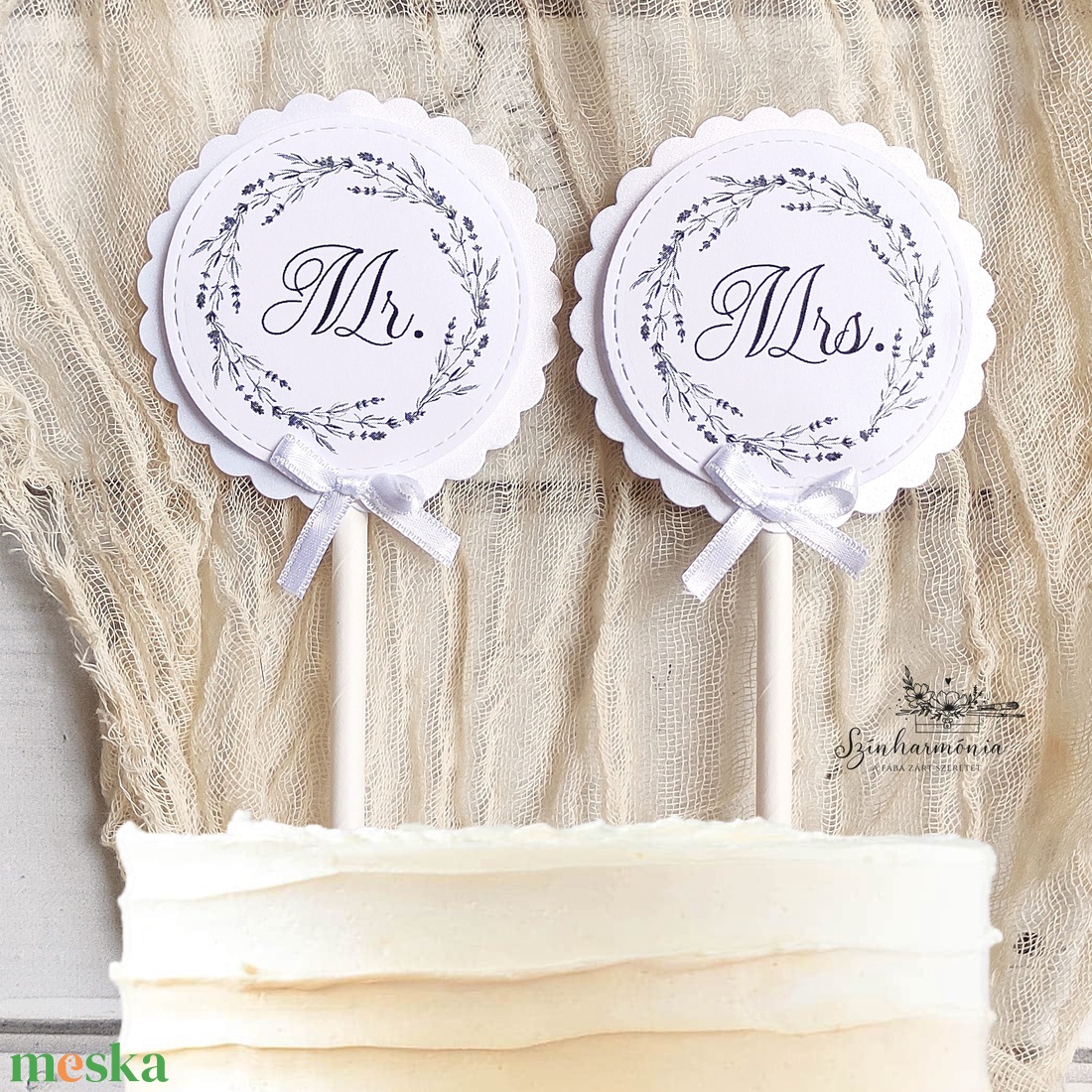 Térhatású tortabeszúró - Mr. és Mrs. - otthon & életmód - konyhafelszerelés, tálalás - sütés, főzés - sütidísz - Meska.hu