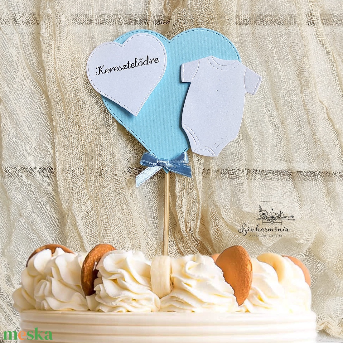 Térhatású tortabeszúró - Keresztelőre fiús babaruha - otthon & életmód - konyhafelszerelés, tálalás - sütés, főzés - sütidísz - Meska.hu
