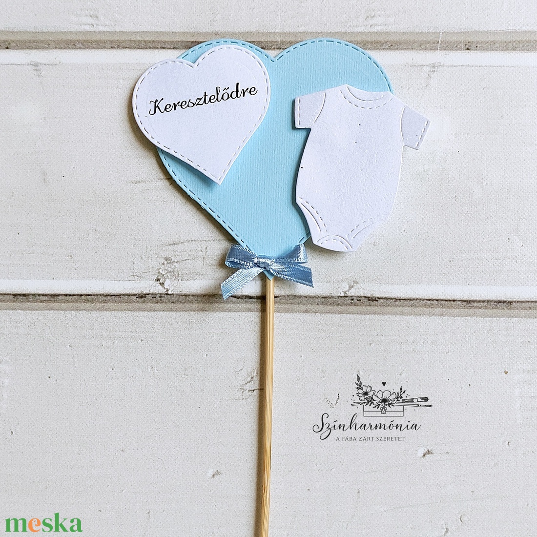 Térhatású tortabeszúró - Keresztelőre fiús babaruha - otthon & életmód - konyhafelszerelés, tálalás - sütés, főzés - sütidísz - Meska.hu