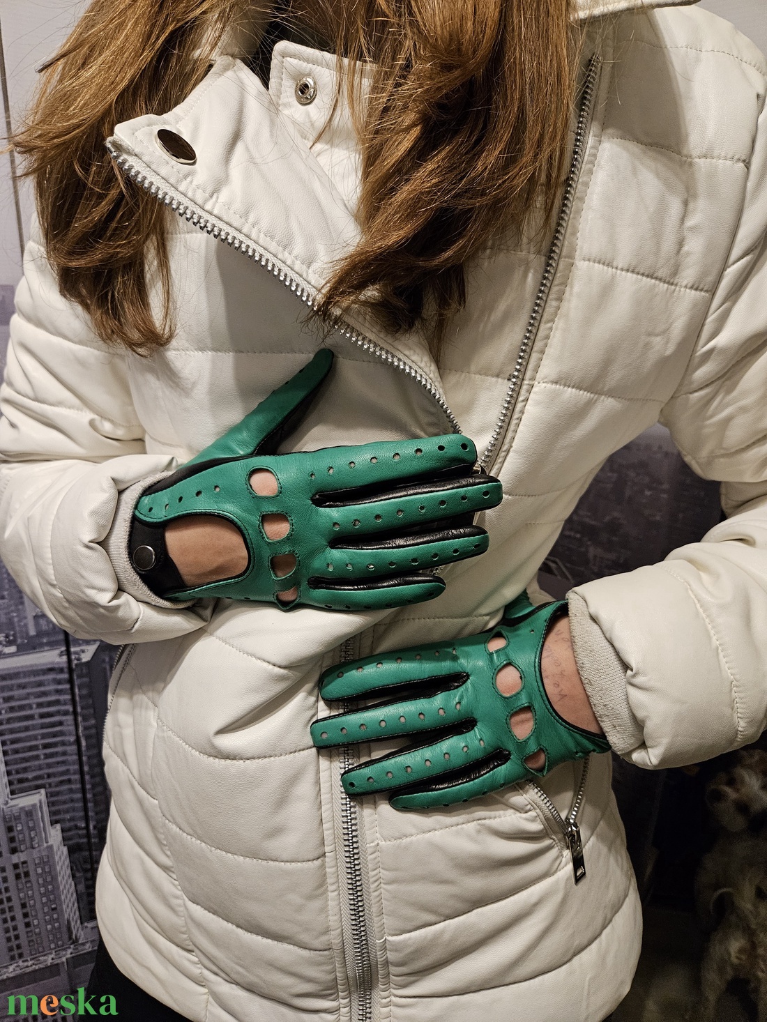 Zöld-fekete autós - ruha & divat - sál, sapka, kendő - kesztyű - Meska.hu