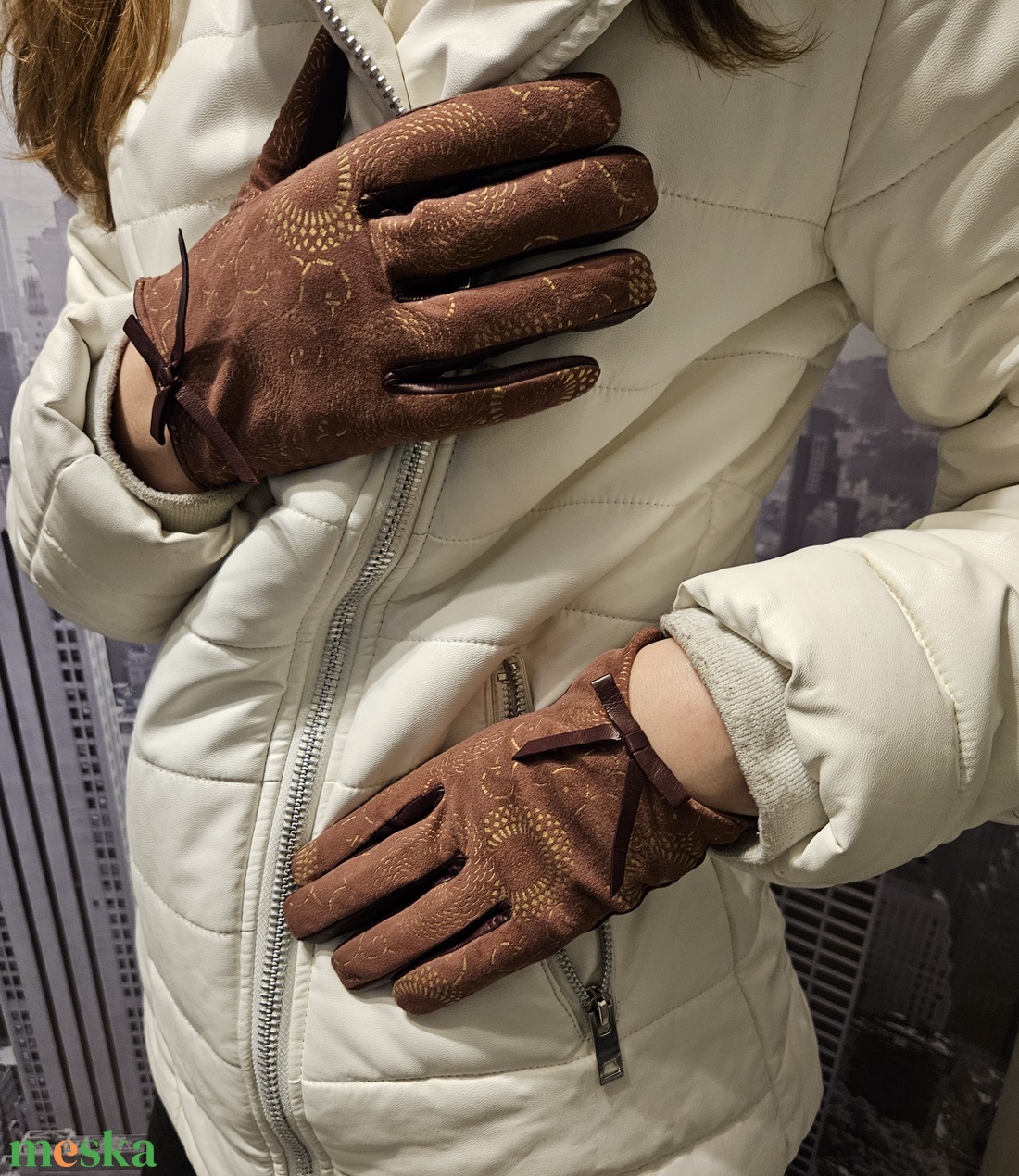 Bordó-mintás autós - ruha & divat - sál, sapka, kendő - kesztyű - Meska.hu