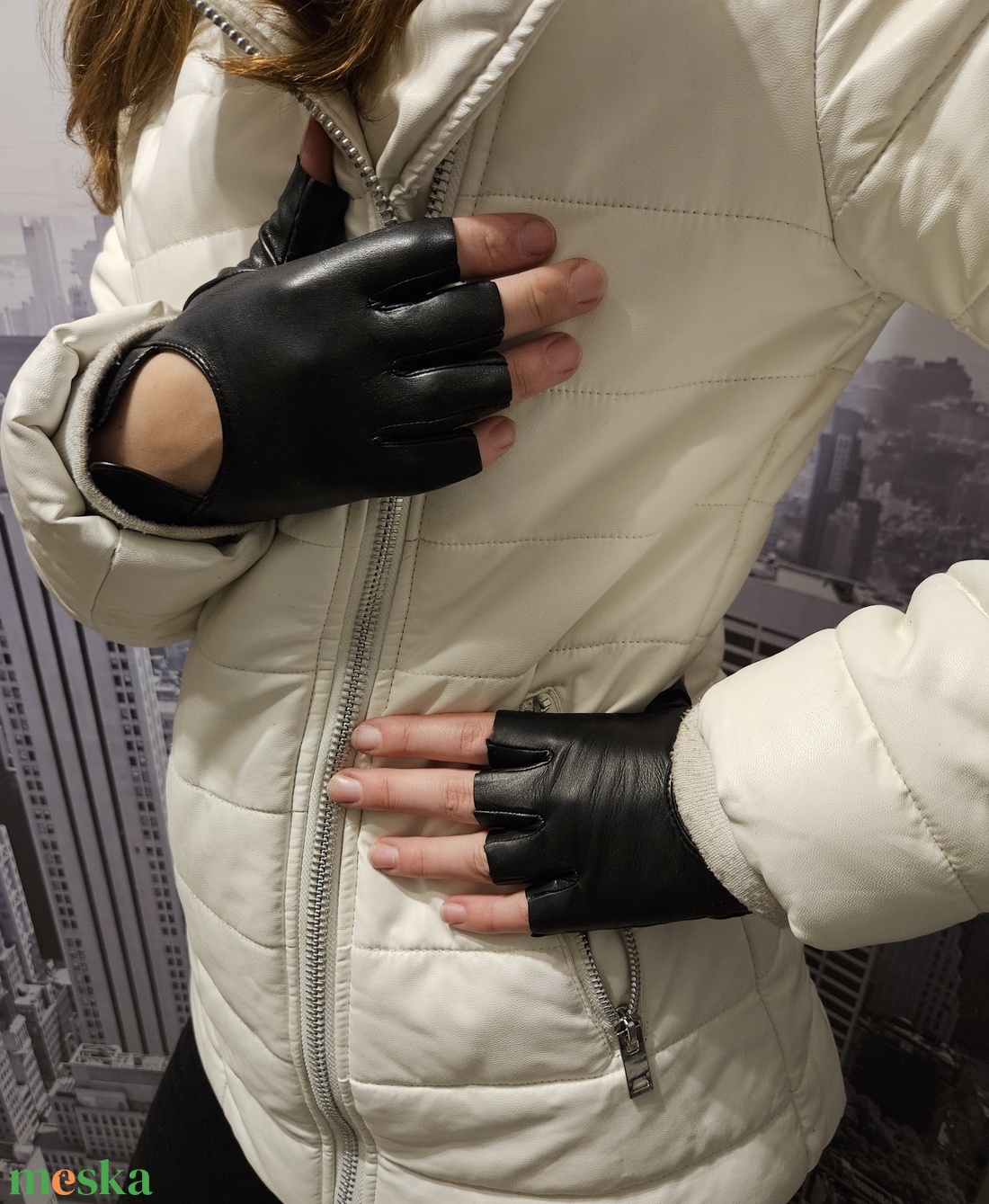 Fekete csonkaujjú autós - ruha & divat - sál, sapka, kendő - kesztyű - Meska.hu