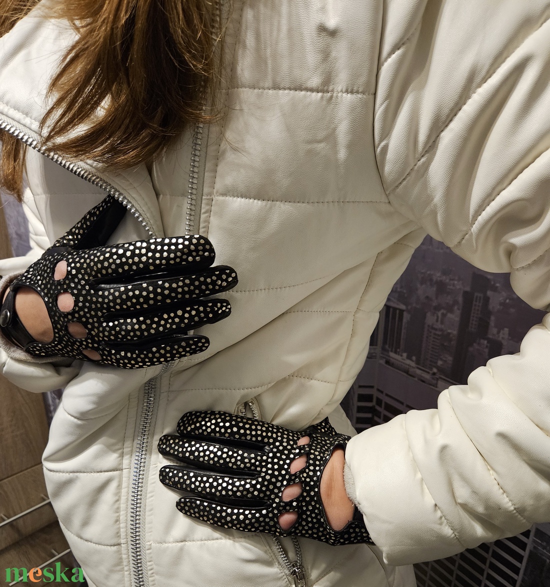 Mintás fekete autós - ruha & divat - sál, sapka, kendő - kesztyű - Meska.hu