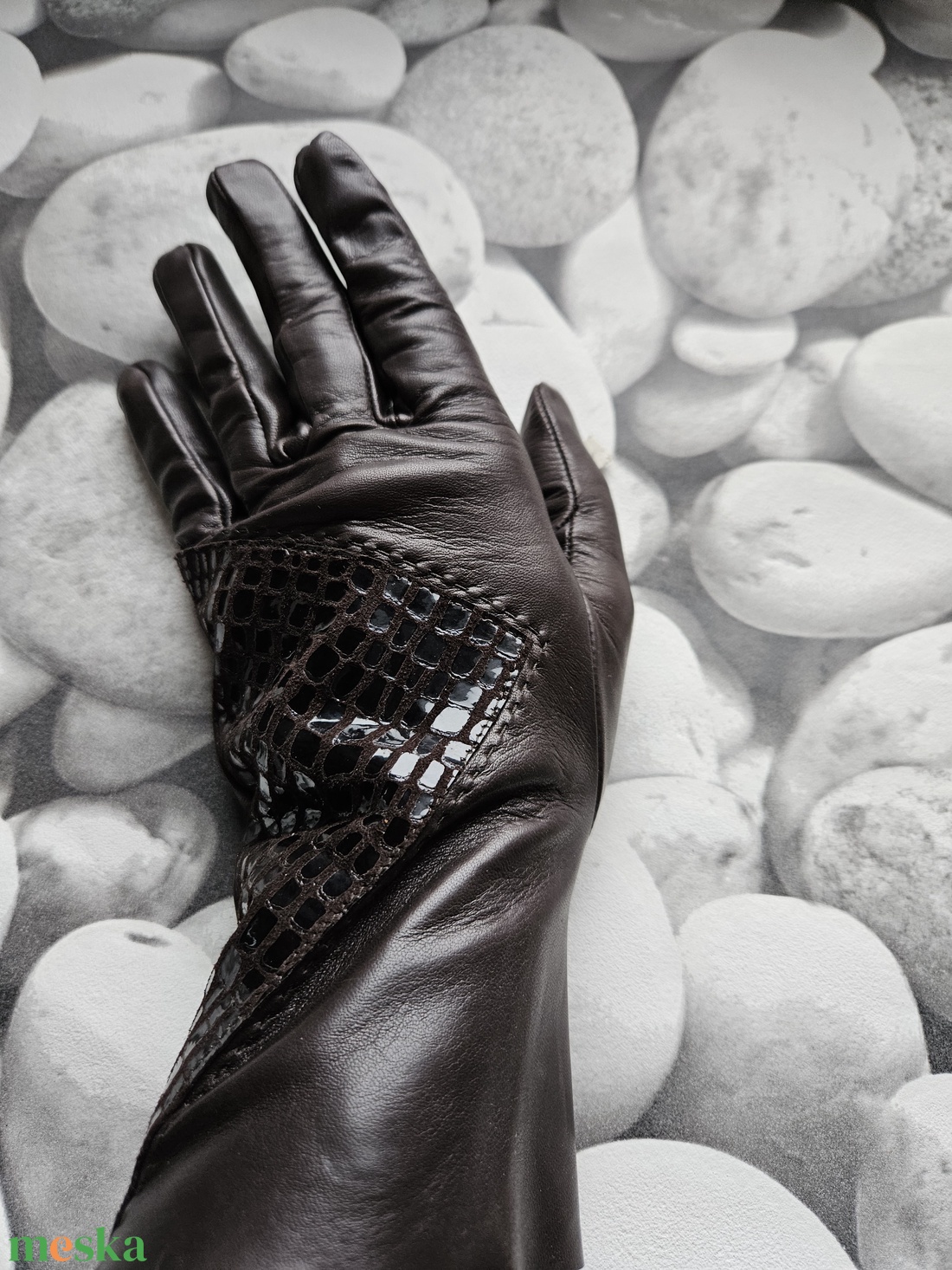 kroko betétes - ruha & divat - sál, sapka, kendő - kesztyű - Meska.hu