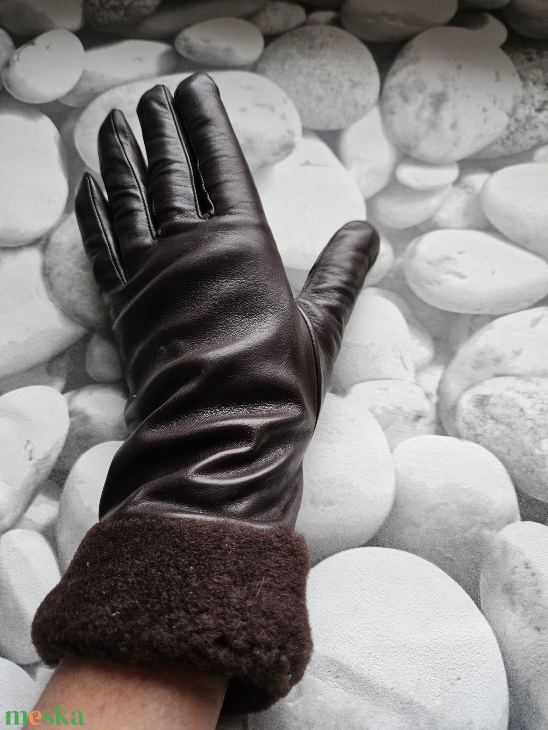 Barna mandzsettás - ruha & divat - sál, sapka, kendő - kesztyű - Meska.hu