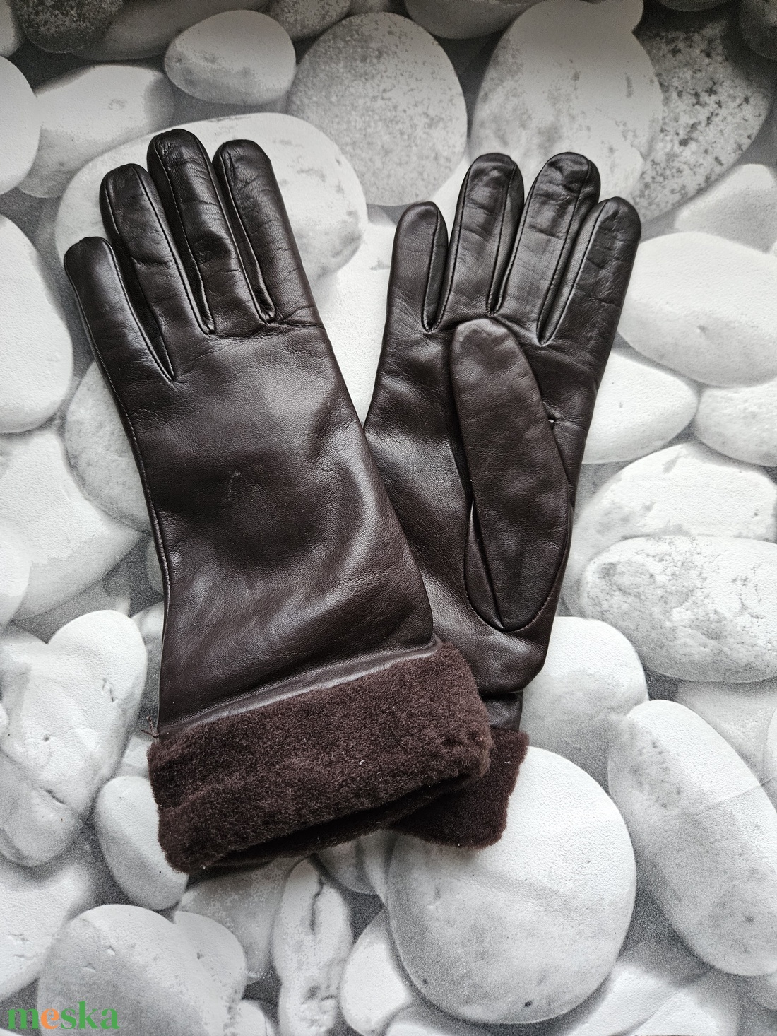 Barna mandzsettás - ruha & divat - sál, sapka, kendő - kesztyű - Meska.hu