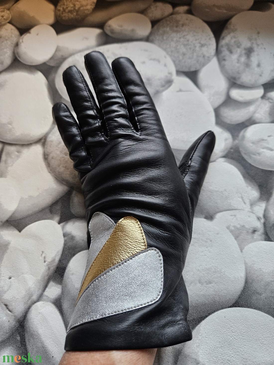 fekete, betétes - ruha & divat - sál, sapka, kendő - kesztyű - Meska.hu