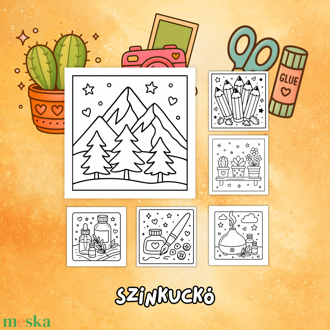 Színezőfüzet felnőtteknek stressz ellen. Kifestő, színező. - otthon & életmód - papír, írószer - színező - Meska.hu