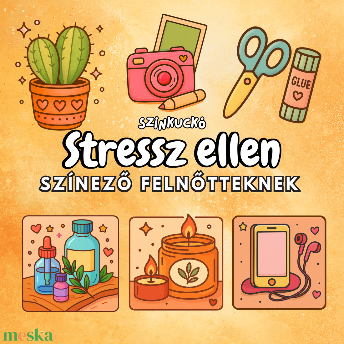 Színezőfüzet felnőtteknek stressz ellen. Kifestő, színező. - otthon & életmód - papír, írószer - színező - Meska.hu