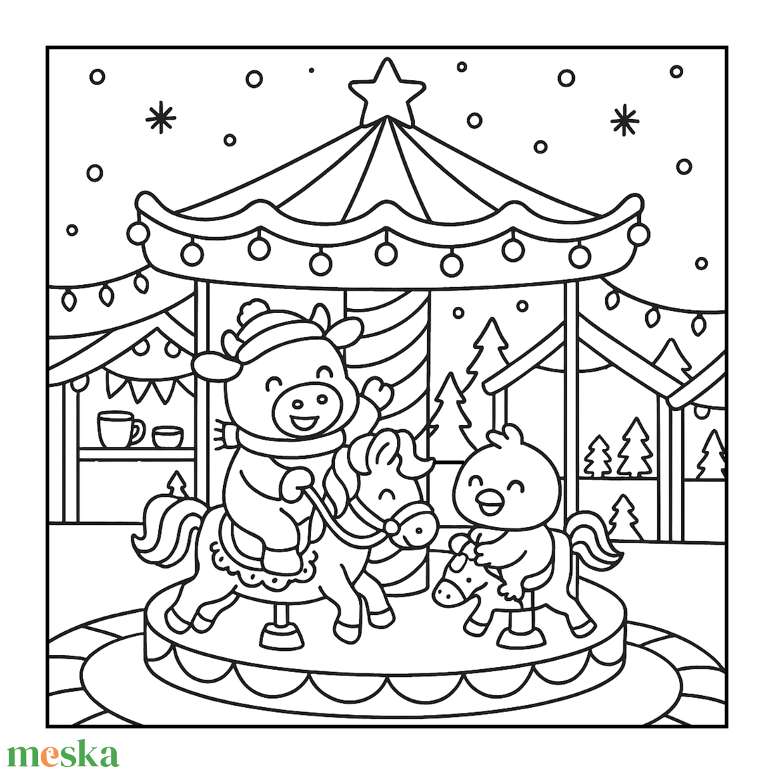 Karácsonyi színezőfüzet gyerekeknek és felnőtteknek. Kifestő kislányoknak karácsonyi ajándék. Boci és Csibe karácsonykor - otthon & életmód - papír, írószer - színező - Meska.hu