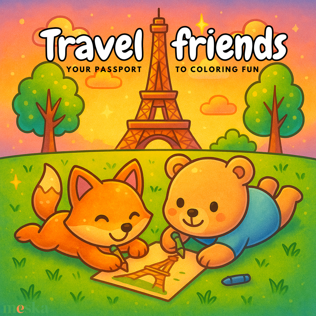 Utazós színezőfüzet gyerekeknek  felfedezős játékos foglalkoztató puhaborítású 43 oldalas színezőkönyv utazás témában - otthon & életmód - papír, írószer - színező - Meska.hu