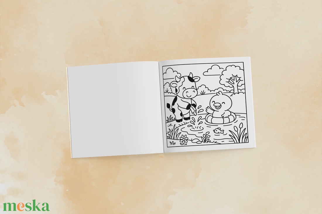 Színezőfüzet felnőtt nőknek és kislányoknak. Boci és csibe vidéki kalandok két jó baráttal. Színezőkönyv stressz ellen. - otthon & életmód - papír, írószer - színező - Meska.hu