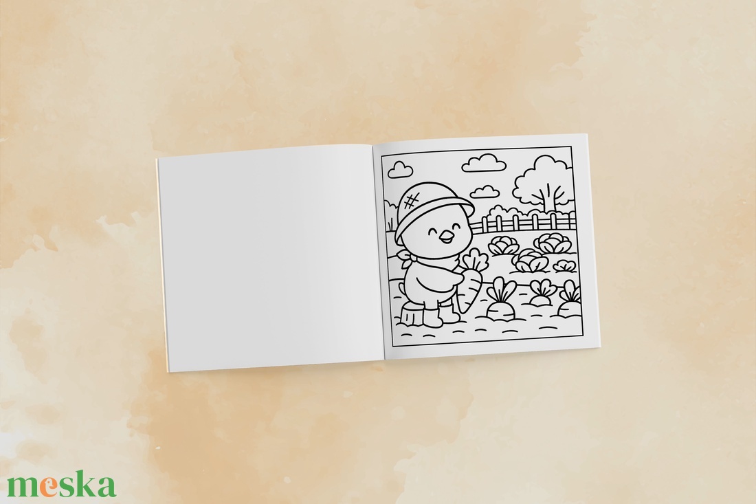 Színezőfüzet felnőtt nőknek és kislányoknak. Boci és csibe vidéki kalandok két jó baráttal. Színezőkönyv stressz ellen. - otthon & életmód - papír, írószer - színező - Meska.hu