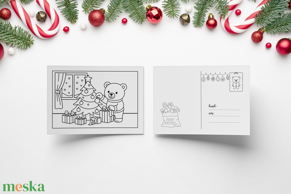 Szeretettel neked, Papa  Színezhető karácsonyi képeslap egy meghitt üzenethez - karácsony - karácsonyi ajándékozás - karácsonyi képeslap, üdvözlőlap, ajándékkísérő - Meska.hu