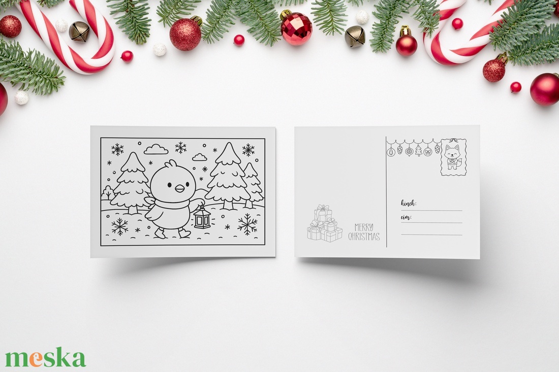 Én készítettem neked! � Színezhető karácsonyi képeslap, gyerekek saját üzenetével - karácsony - karácsonyi ajándékozás - karácsonyi képeslap, üdvözlőlap, ajándékkísérő - Meska.hu