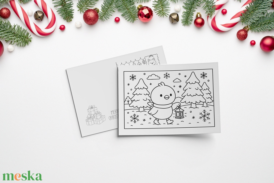 Színezhető karácsonyi képeslapok 4 db � Tökéletes kedvesség Mama és Papa számára. 4 db üdvözlőkártya a csomagban. - karácsony - karácsonyi ajándékozás - karácsonyi képeslap, üdvözlőlap, ajándékkísérő - Meska.hu