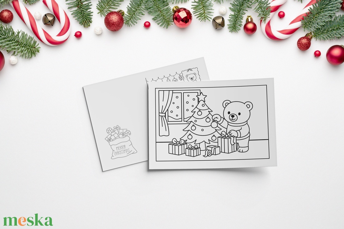 Színezhető karácsonyi képeslapok 4 db � Tökéletes kedvesség Mama és Papa számára. 4 db üdvözlőkártya a csomagban. - karácsony - karácsonyi ajándékozás - karácsonyi képeslap, üdvözlőlap, ajándékkísérő - Meska.hu