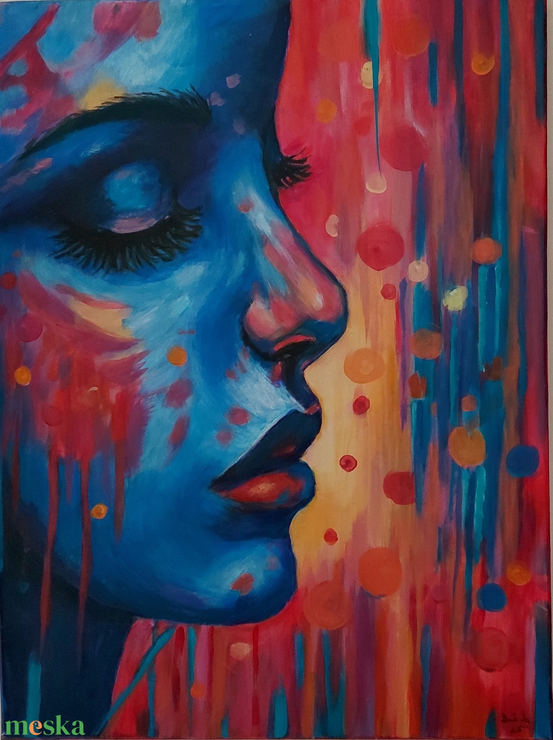 Női portré -Emlékezet - művészet - festmény - akril - Meska.hu