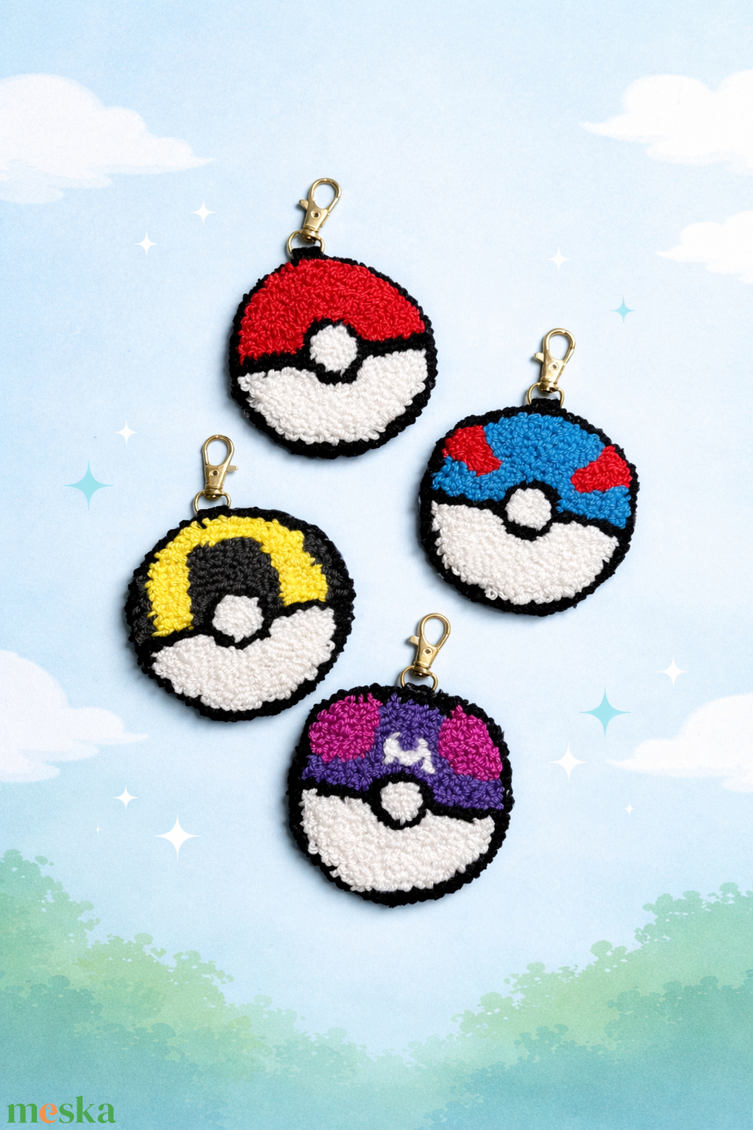 Pokémonos kulcstartó - poke ball - táska & tok - kulcstartó & táskadísz - kulcstartó - Meska.hu