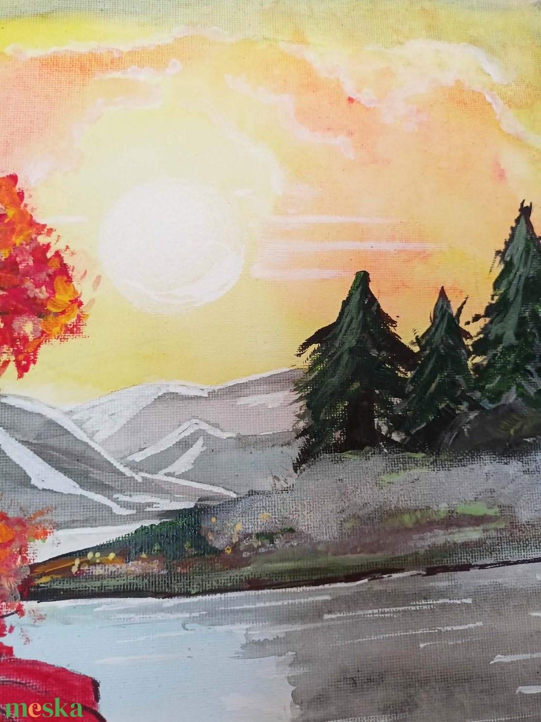 Őszi tájkép - művészet - festmény - akril - Meska.hu