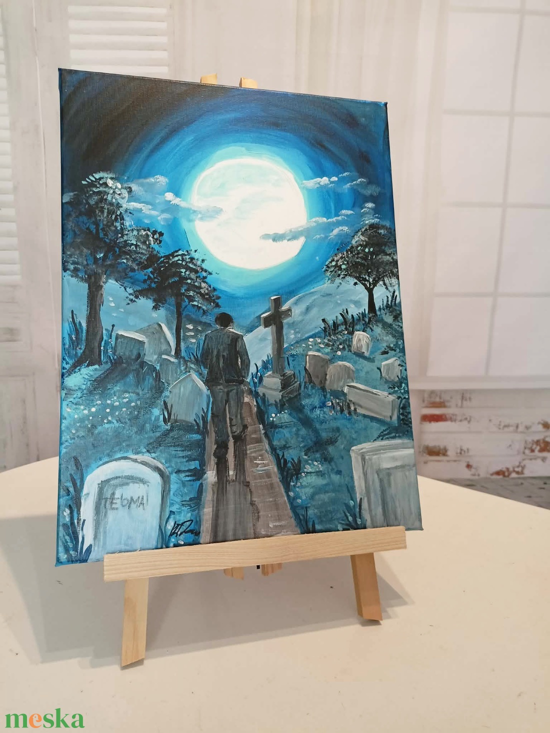 Utas és holdvilág - művészet - festmény - akril - Meska.hu
