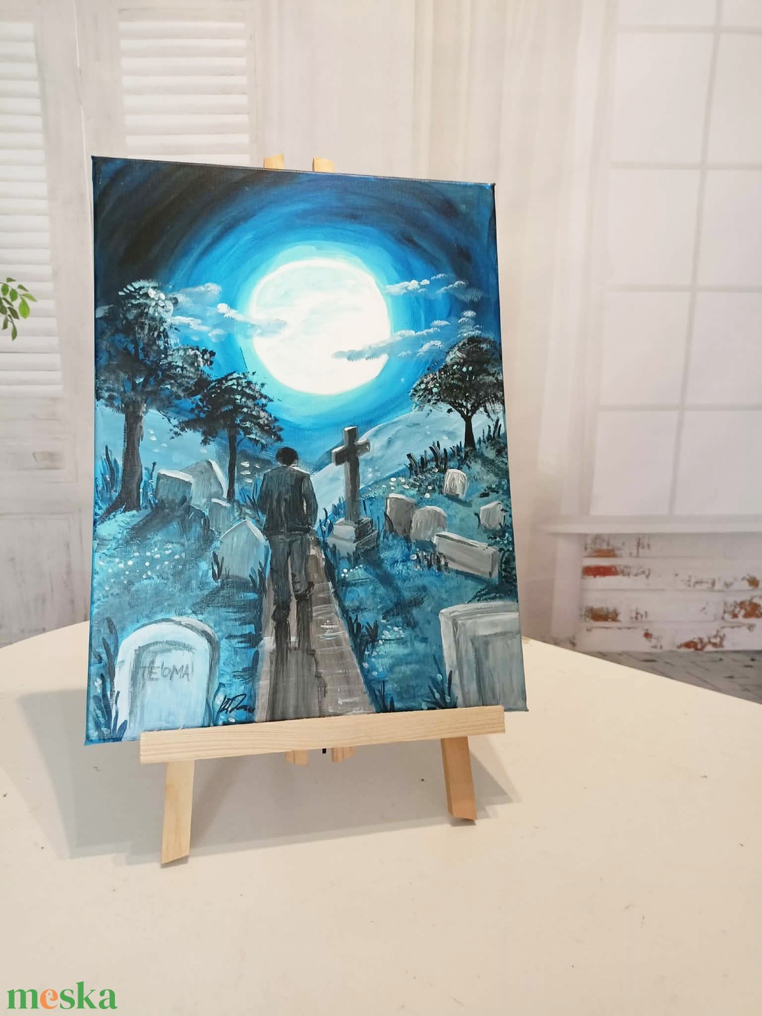 Utas és holdvilág - művészet - festmény - akril - Meska.hu