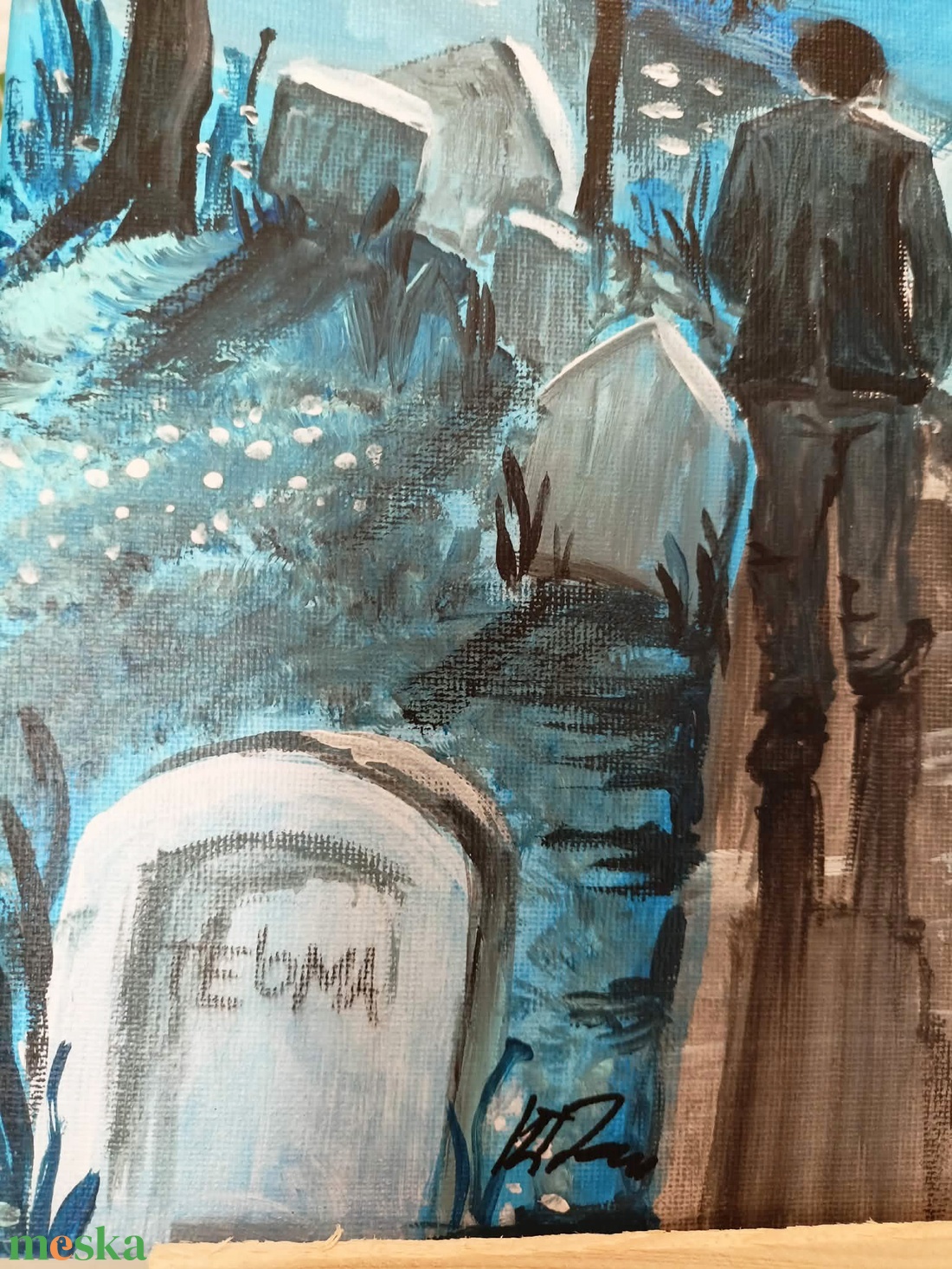 Utas és holdvilág - művészet - festmény - akril - Meska.hu