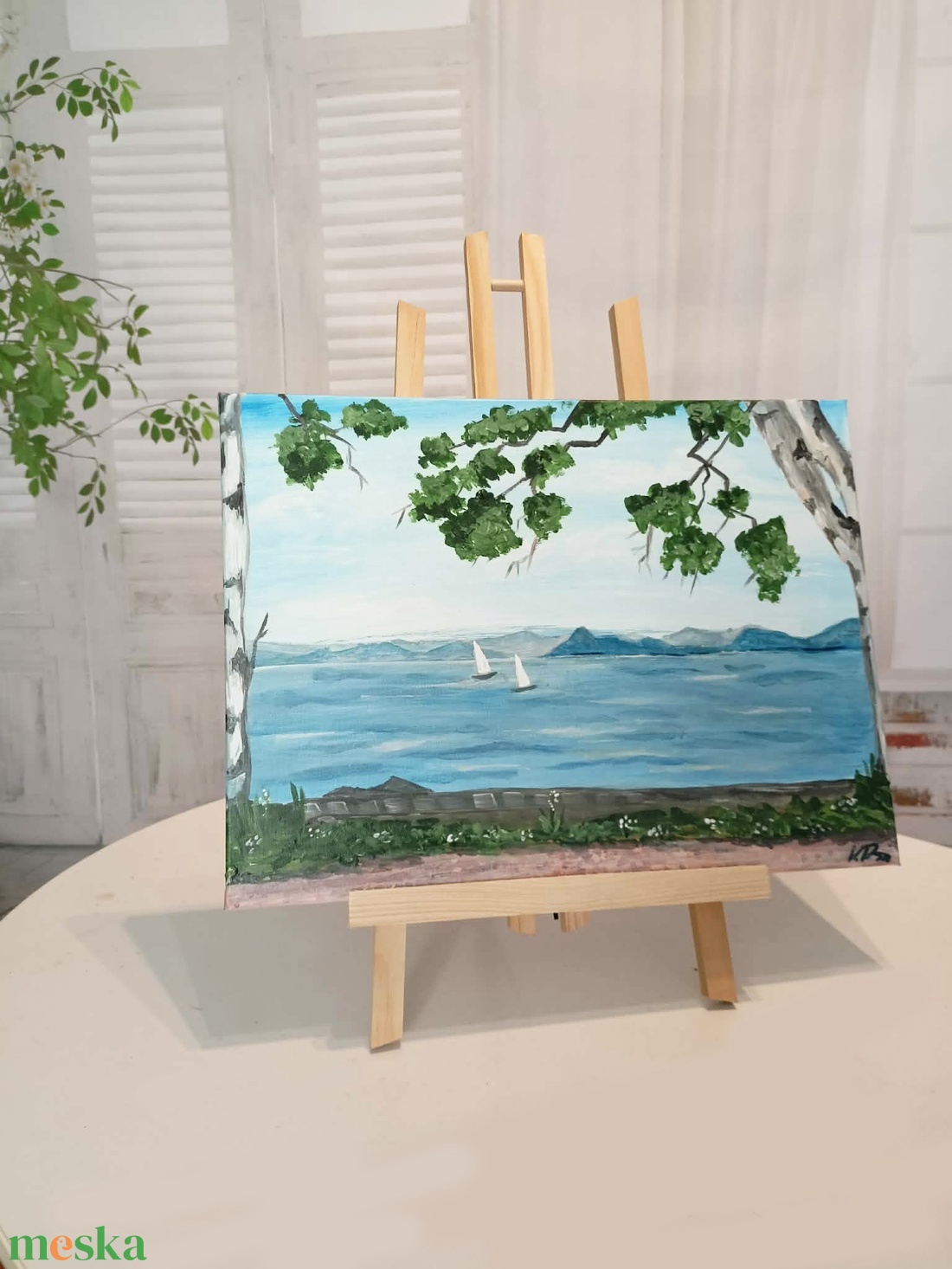 Balatoni táj - művészet - festmény - akril - Meska.hu