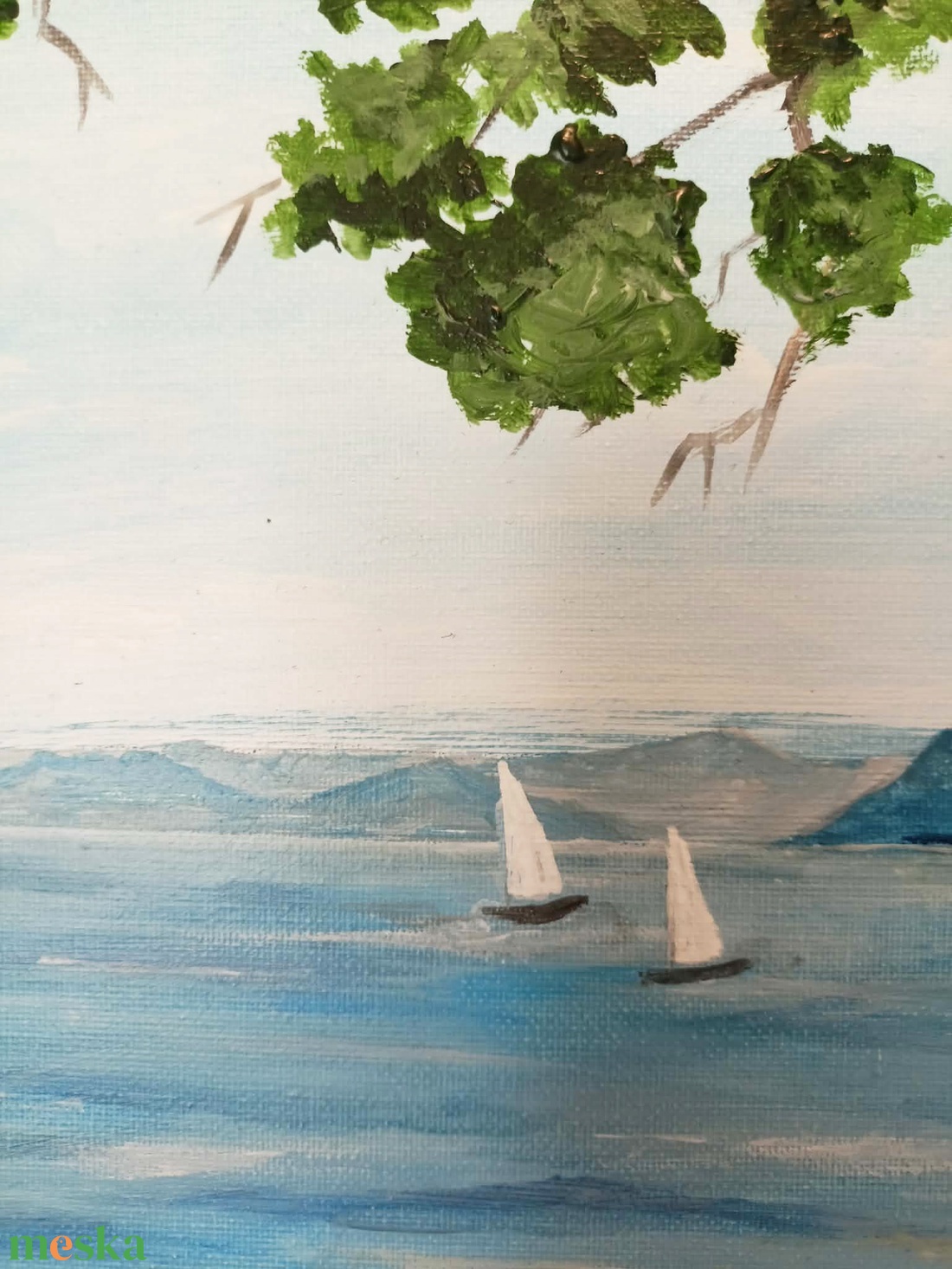 Balatoni táj - művészet - festmény - akril - Meska.hu
