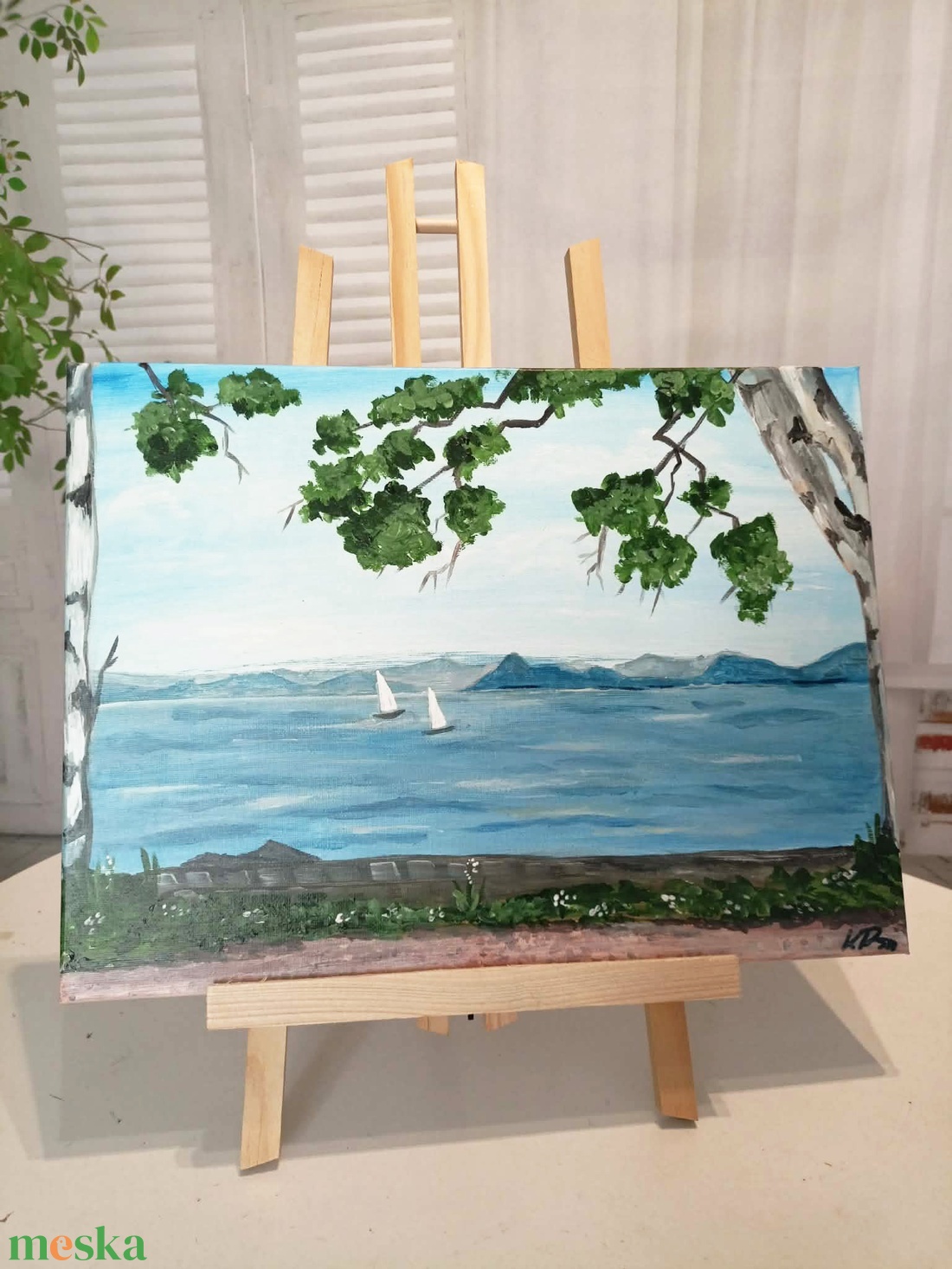 Balatoni táj - művészet - festmény - akril - Meska.hu