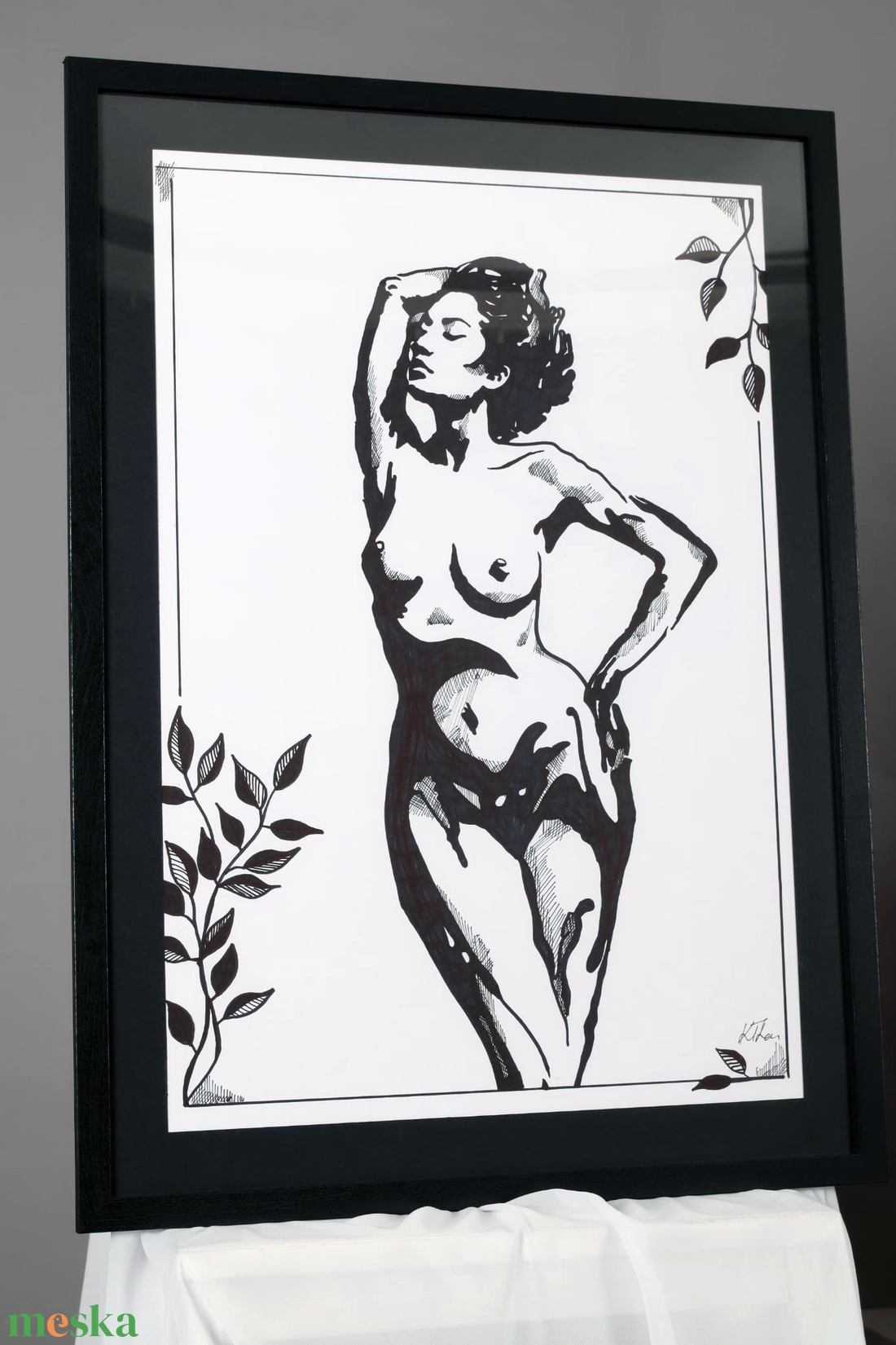 Művészi női akt - Tollrajz - művészet - grafika & illusztráció - tus - Meska.hu