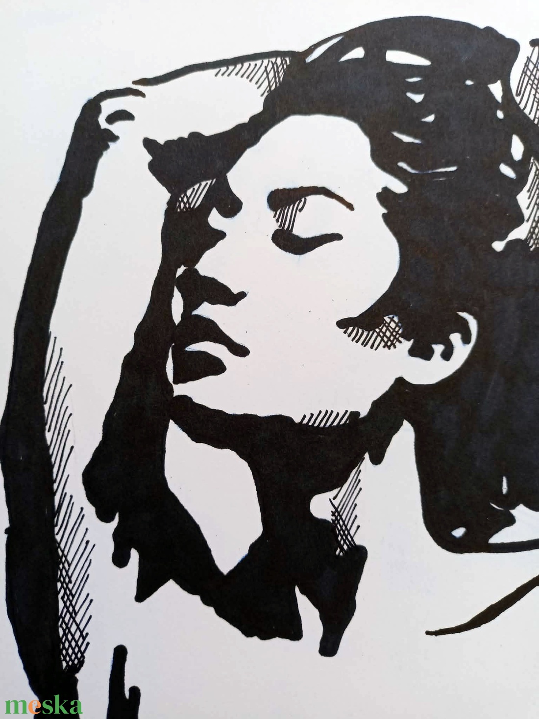 Művészi női akt - Tollrajz - művészet - grafika & illusztráció - tus - Meska.hu