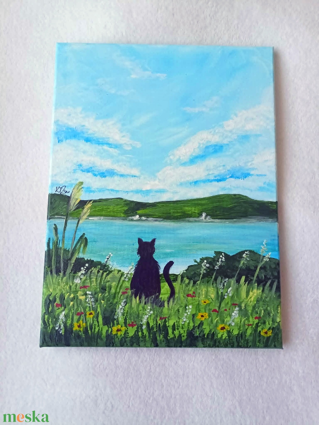 Akril festmény - cica - művészet - festmény - akril - Meska.hu