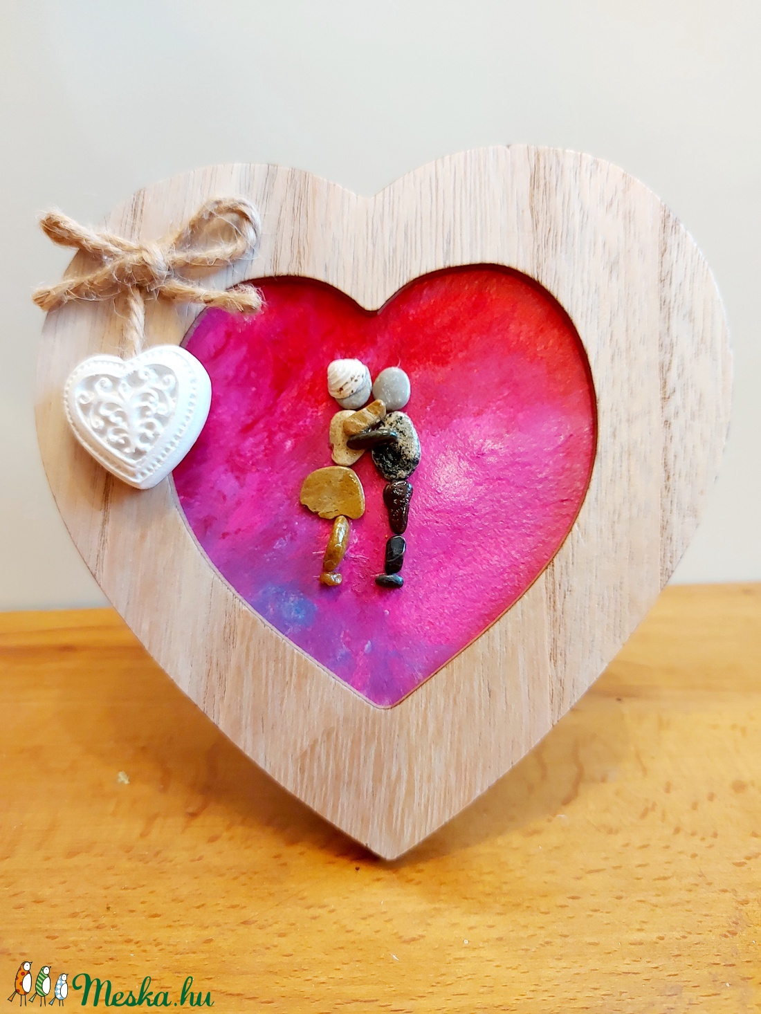 Csókolódzó szerelmes pár kavicskép - otthon & életmód - dekoráció - Meska.hu