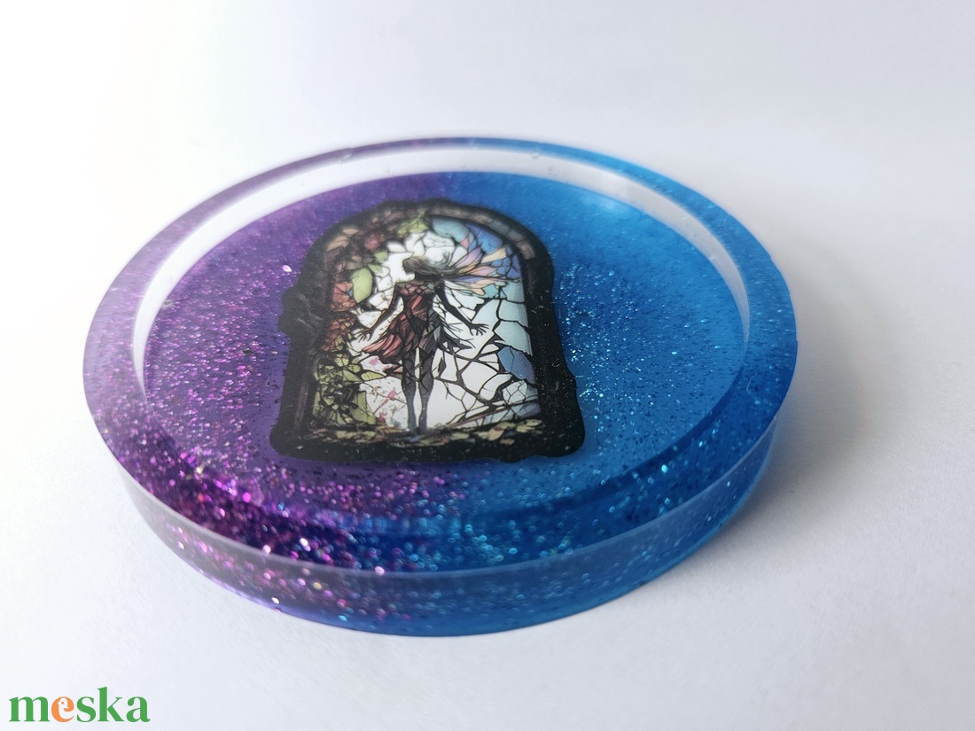 epoxy erdei tündéres csillogó dísztálka - ékszer - ékszertartó - ékszerdoboz - Meska.hu