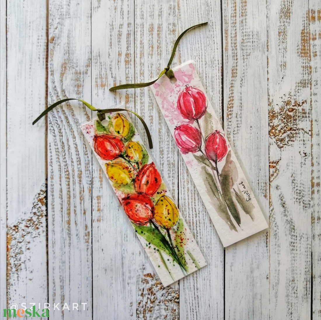 Akvarell könyvjelző, tulipános - művészet - festmény - akvarell - Meska.hu Akvarell könyvjelző, tulipános - művészet - festmény - akvarell - Meska.hu