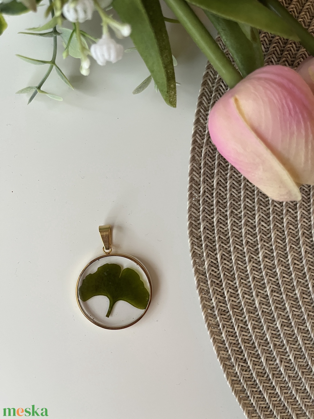 Ginkgo medál - ékszer - nyaklánc - medál - Meska.hu
