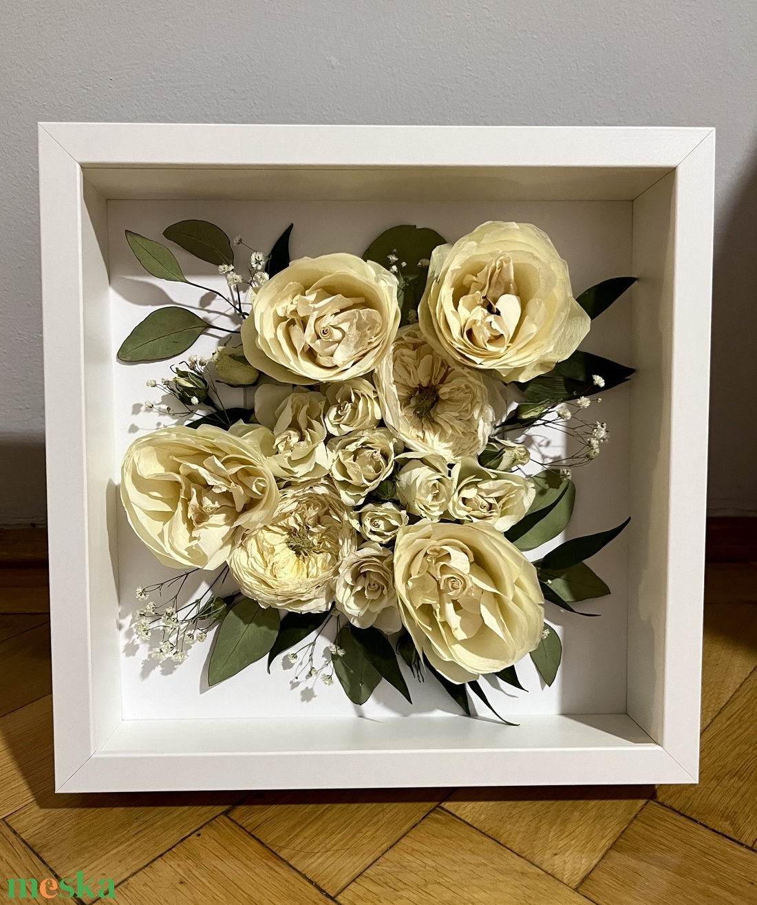 Szárított csokorból/virágokból kép - esküvő - menyasszonyi- és dobócsokor - Meska.hu