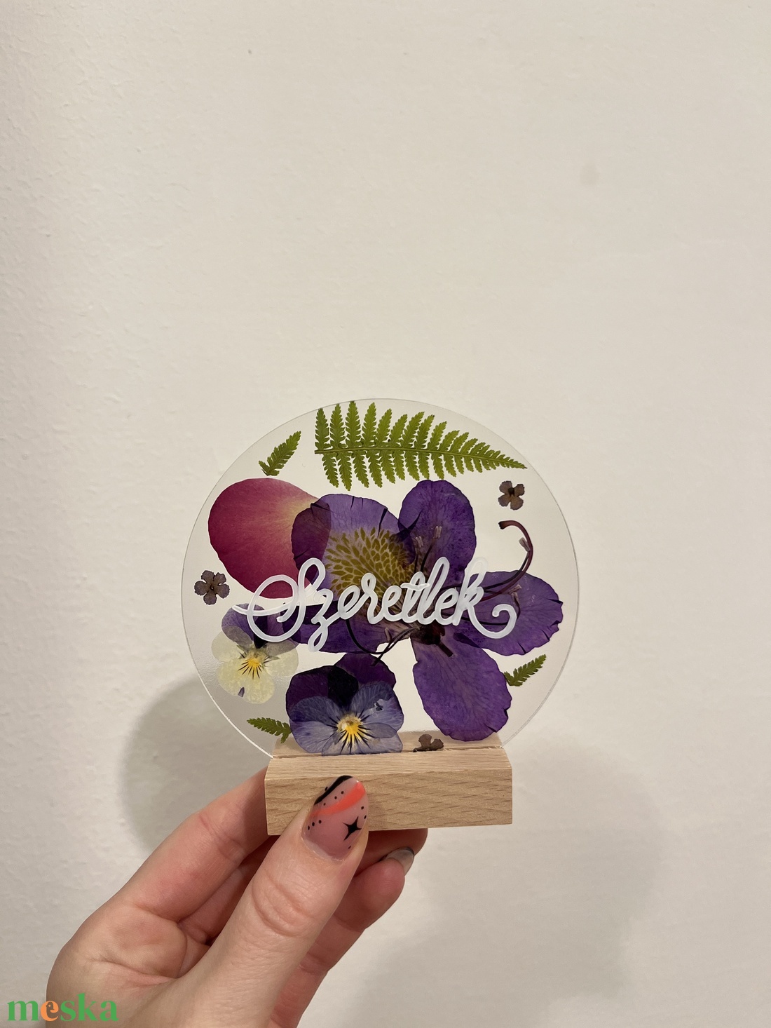 Szülőköszöntő ajándék plexi dísz valódi préselt virágokkal - esküvő - emlék & ajándék - szülőköszöntő ajándék - Meska.hu