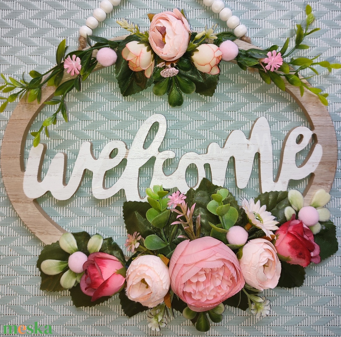 Ajtódísz - welcome - rózsaszín - otthon & életmód - dekoráció - ajtó- és ablak dekoráció - ajtódísz & kopogtató - Meska.hu Ajtódísz - welcome - rózsaszín - otthon & életmód - dekoráció - ajtó- és ablak dekoráció - ajtódísz & kopogtató - Meska.hu