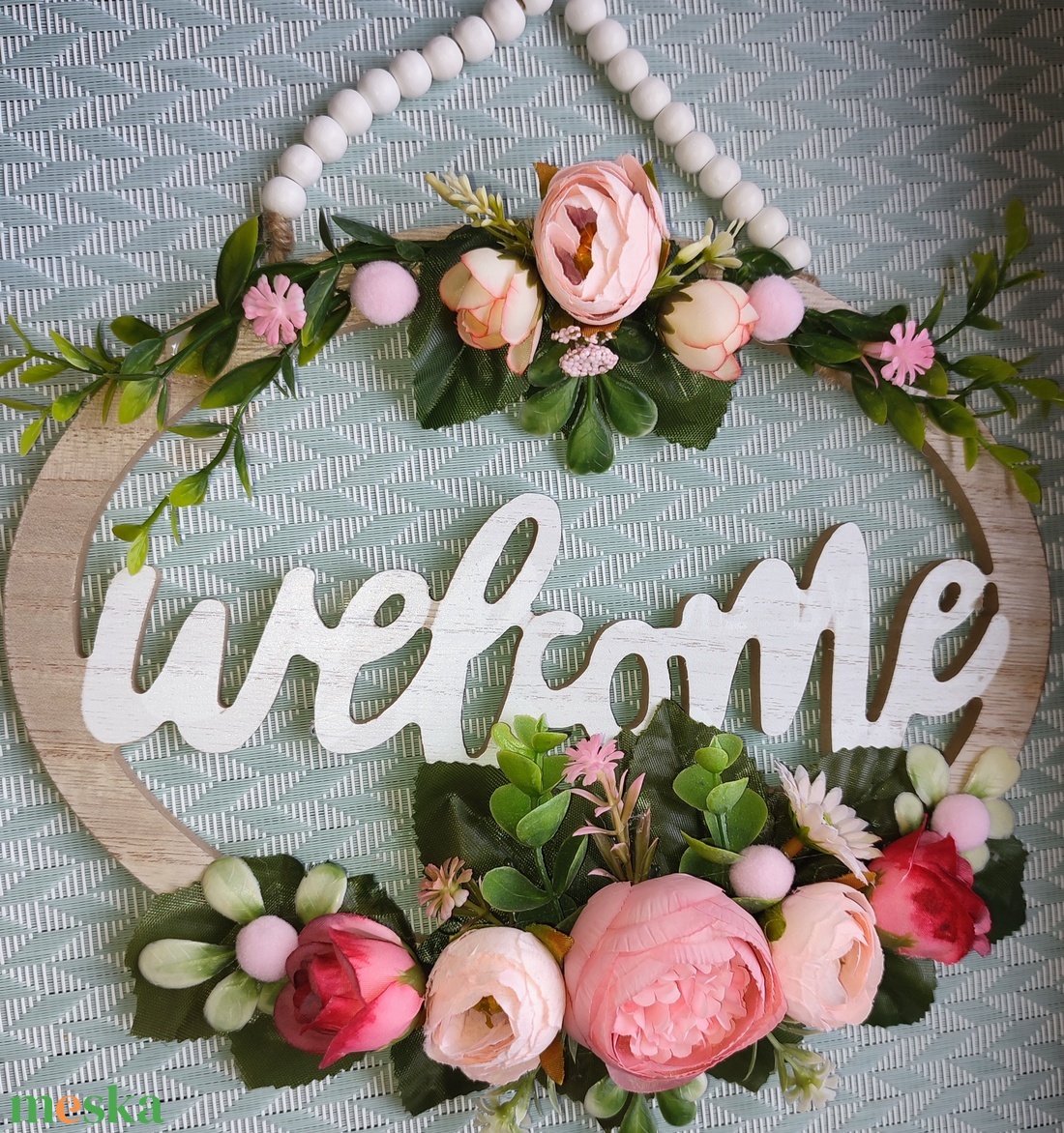 Ajtódísz - welcome - rózsaszín - otthon & életmód - dekoráció - ajtó- és ablak dekoráció - ajtódísz & kopogtató - Meska.hu Ajtódísz - welcome - rózsaszín - otthon & életmód - dekoráció - ajtó- és ablak dekoráció - ajtódísz & kopogtató - Meska.hu