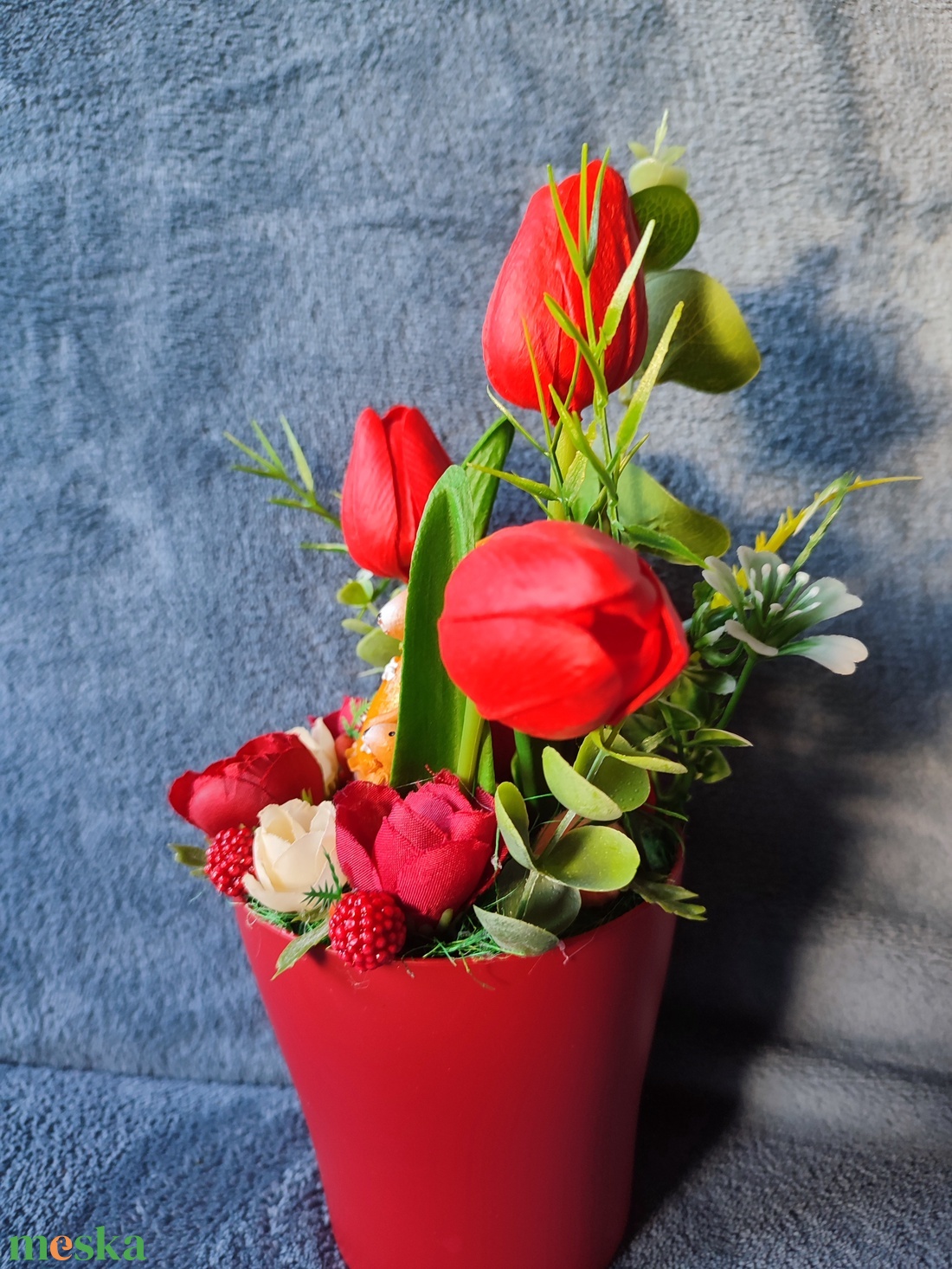 Nyuszis tulipános dekoráció - otthon & életmód - dekoráció - asztal és polc dekoráció - asztaldísz - Meska.hu Nyuszis tulipános dekoráció - otthon & életmód - dekoráció - asztal és polc dekoráció - asztaldísz - Meska.hu
