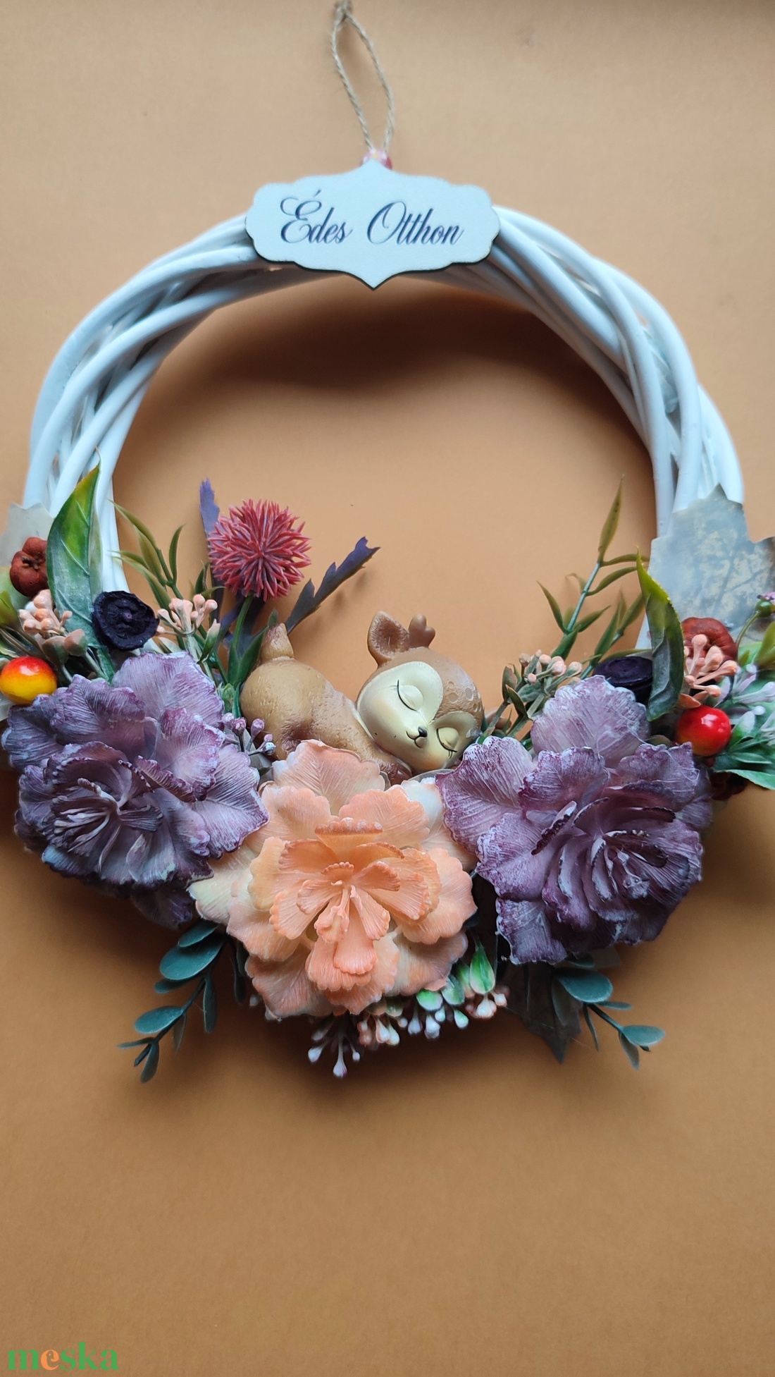 Őszi kopogtató őzikével - otthon & életmód - dekoráció - ajtó- és ablak dekoráció - ajtódísz & kopogtató - Meska.hu