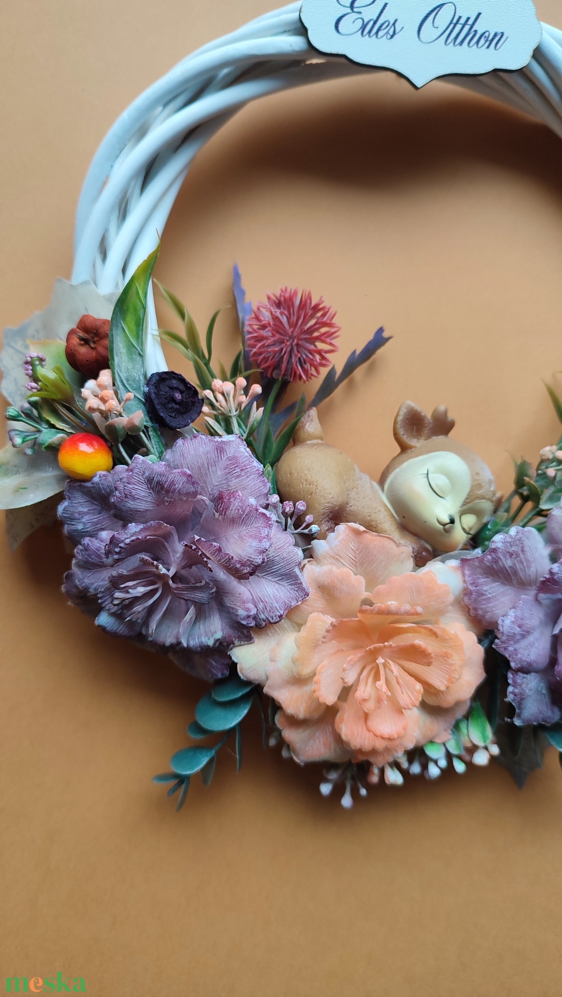 Őszi kopogtató őzikével - otthon & életmód - dekoráció - ajtó- és ablak dekoráció - ajtódísz & kopogtató - Meska.hu