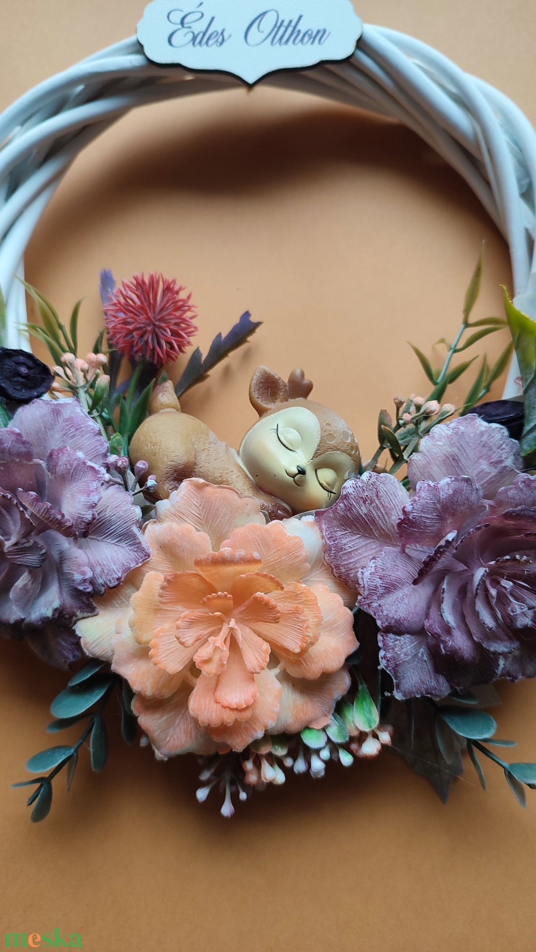 Őszi kopogtató őzikével - otthon & életmód - dekoráció - ajtó- és ablak dekoráció - ajtódísz & kopogtató - Meska.hu