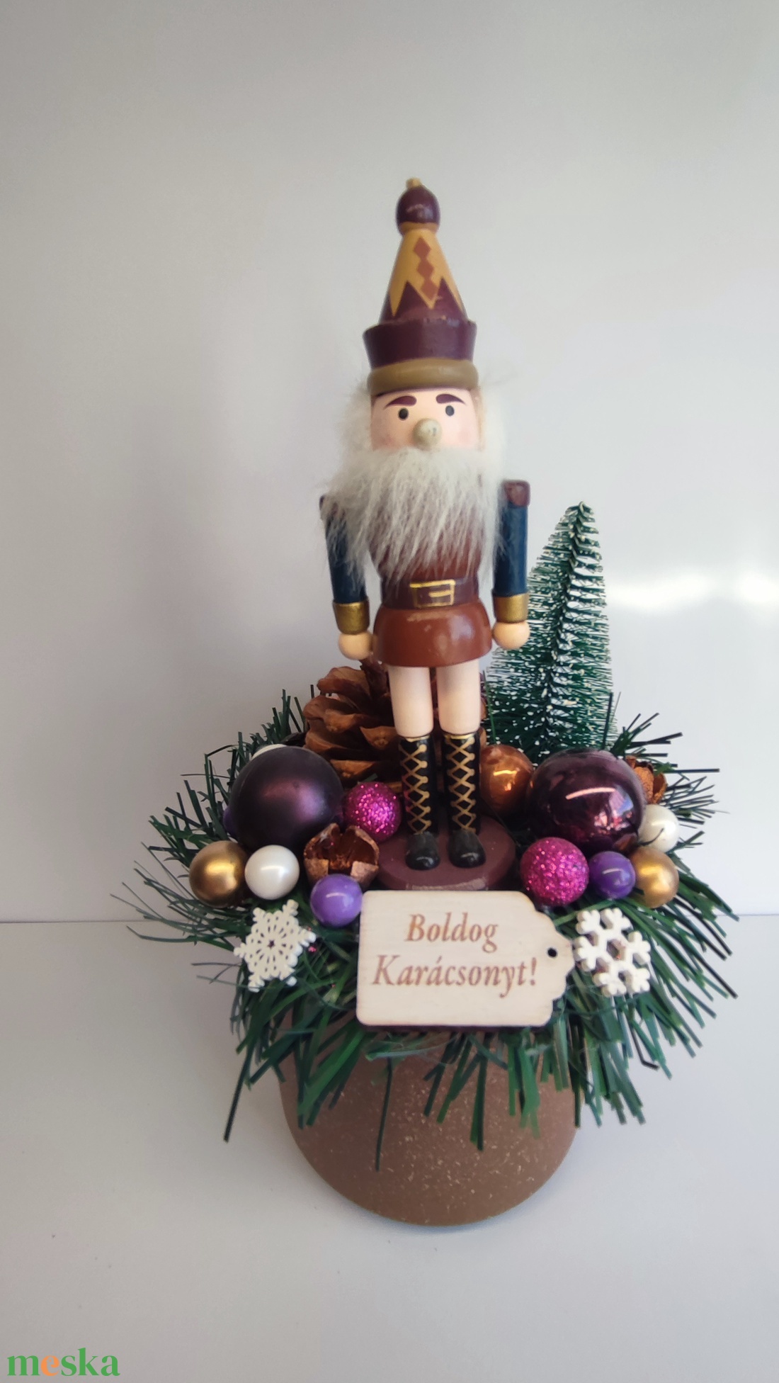 Karácsonyi dekoráció barna katonás  - otthon & életmód - dekoráció - asztal és polc dekoráció - asztaldísz - Meska.hu