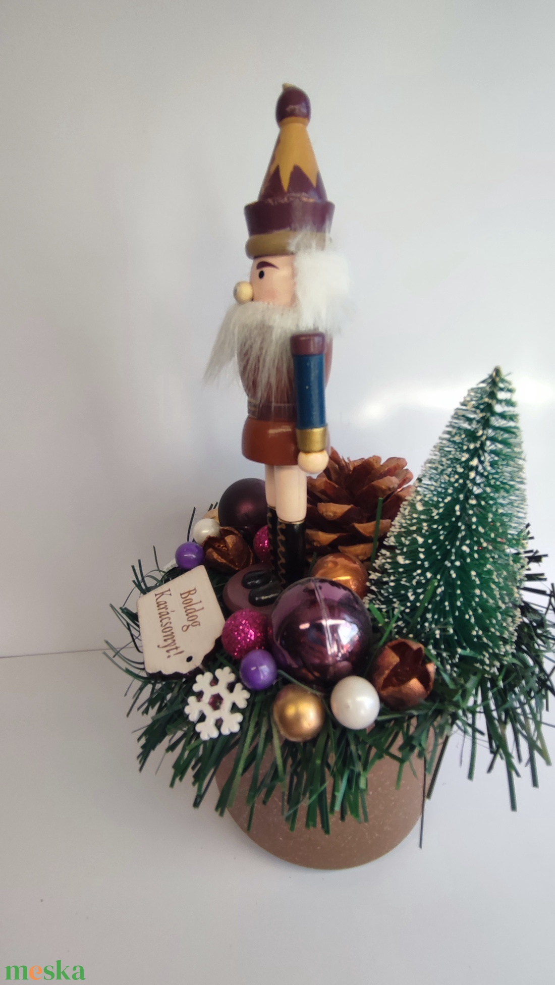 Karácsonyi dekoráció barna katonás  - otthon & életmód - dekoráció - asztal és polc dekoráció - asztaldísz - Meska.hu