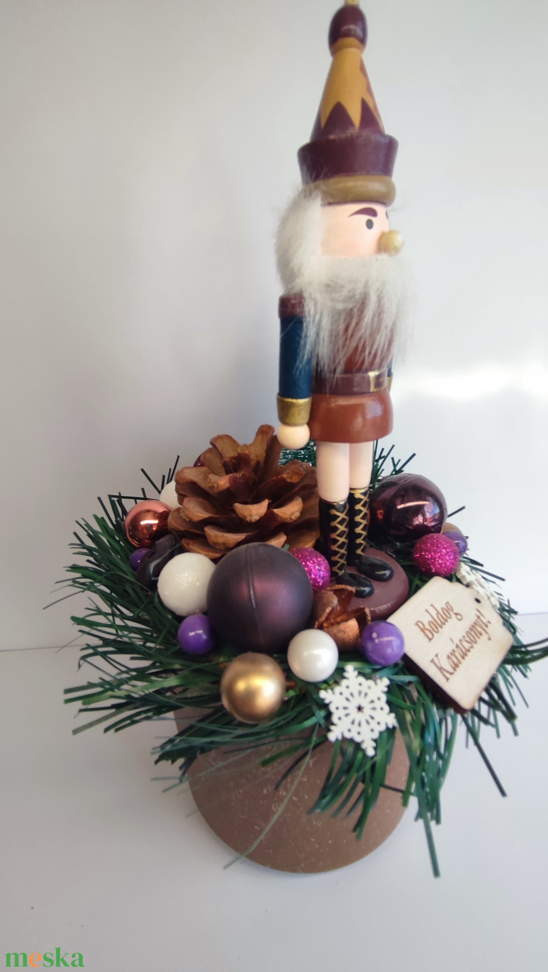 Karácsonyi dekoráció barna katonás  - otthon & életmód - dekoráció - asztal és polc dekoráció - asztaldísz - Meska.hu