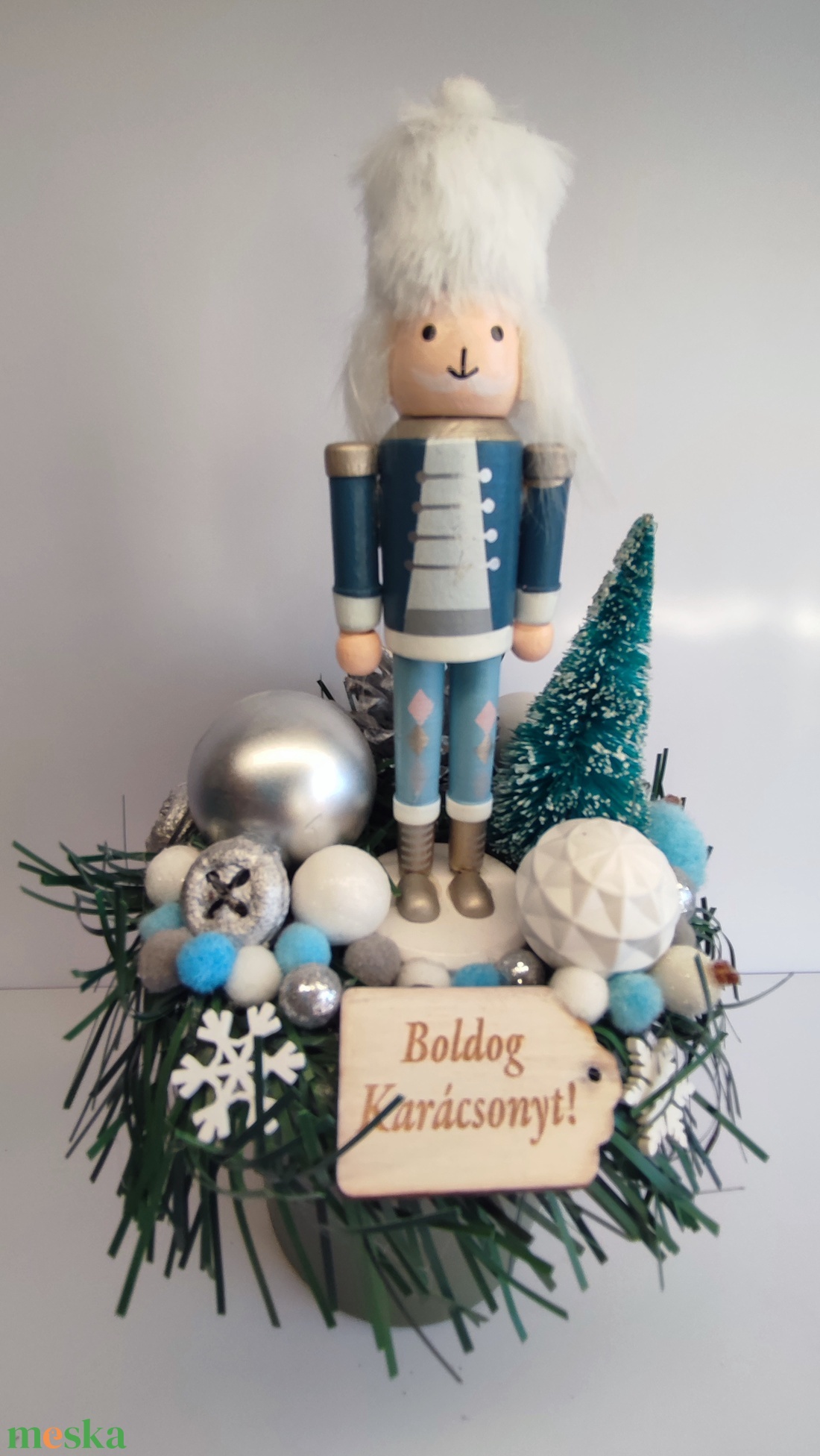 Karácsonyi dekoráció kék katonás  - otthon & életmód - dekoráció - asztal és polc dekoráció - asztaldísz - Meska.hu