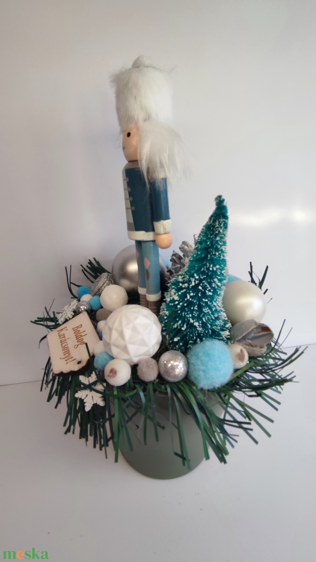 Karácsonyi dekoráció kék katonás  - otthon & életmód - dekoráció - asztal és polc dekoráció - asztaldísz - Meska.hu